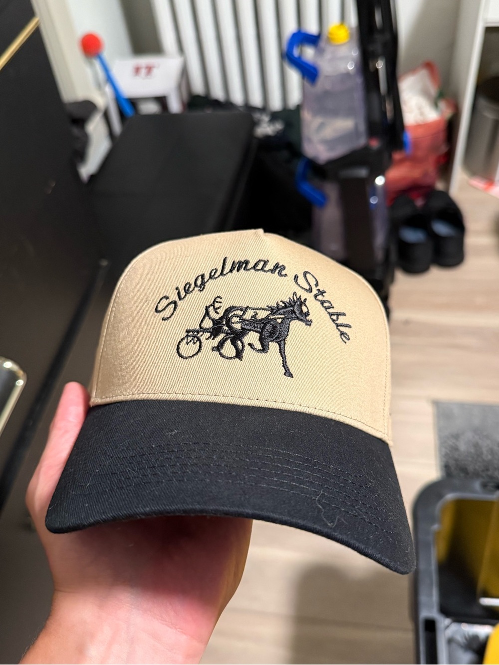 Kids Two-Tone Beige and Black Cap